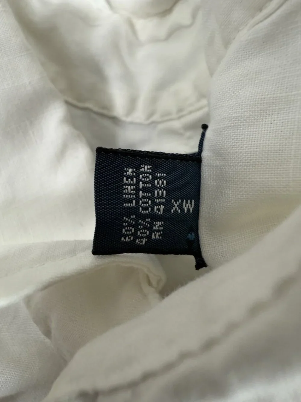 Vtg Polo Ralph Lauren Mens Shirt Size Medium Roll Tab Sleeve Linen Blend White